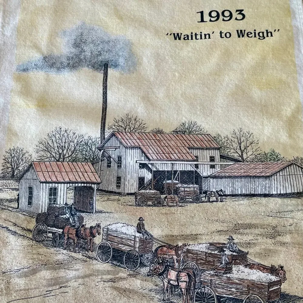 Vintage 1993 1994 1999 Tea Towel Calenders Cotton Field Farm House Nostalgia EUC